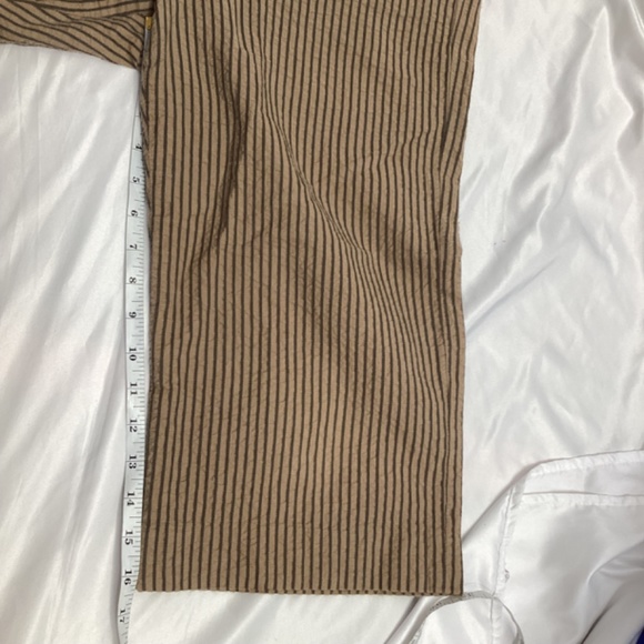 Tweeds Seersucker cotton brown stripe Capris with front and back pockets size 10 - Picture 7 of 16
